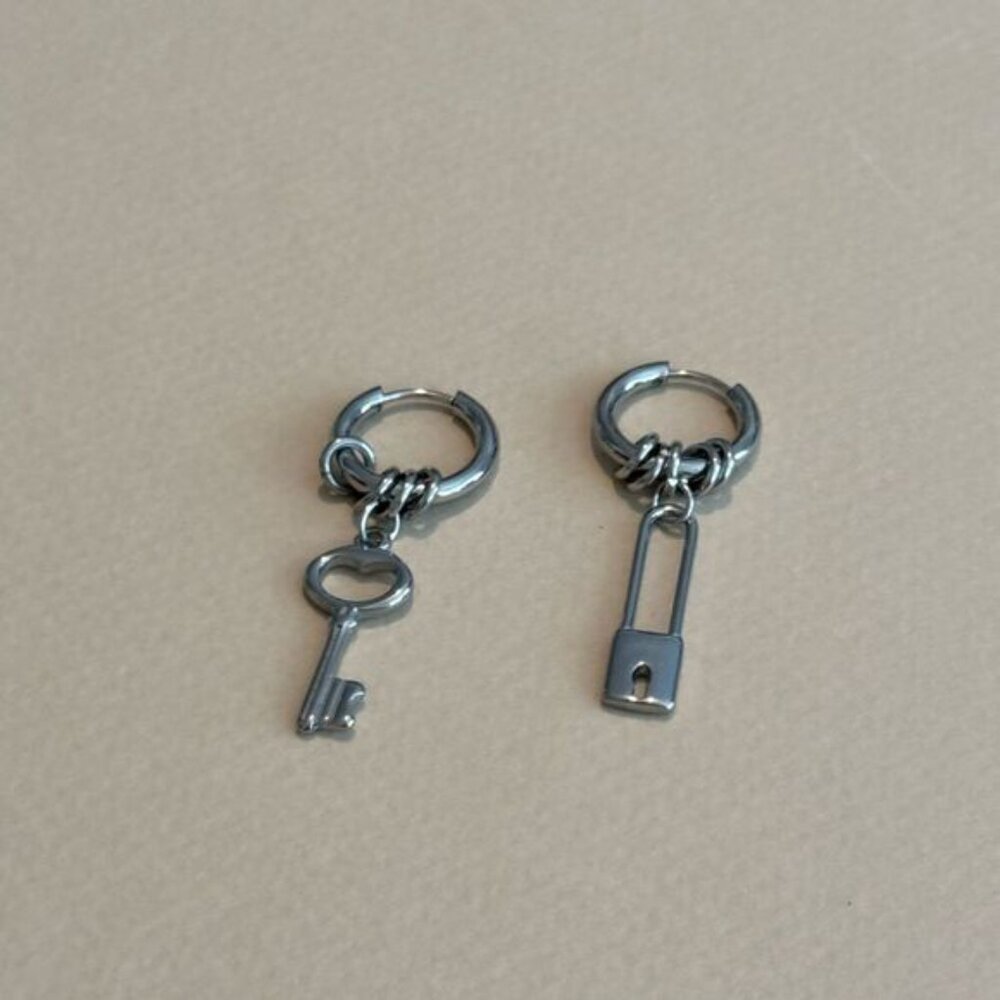 Key Earrings N1351 - Picture 3 of 4